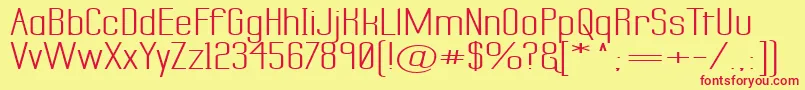 LabtopSecundoSuperwide Font – Red Fonts on Yellow Background