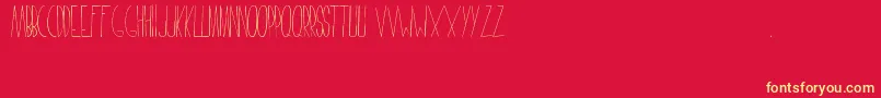 FaustinaFont-Schriftart – Gelbe Schriften auf rotem Hintergrund