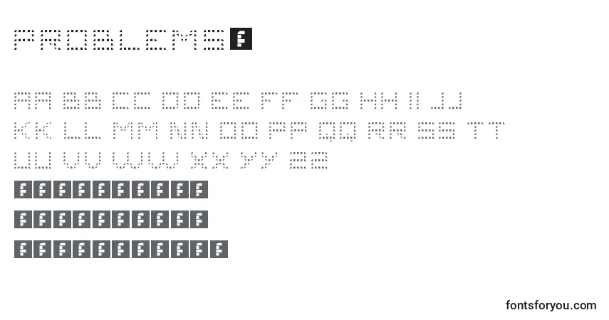 Шрифт Problems4 – алфавит, цифры, специальные символы