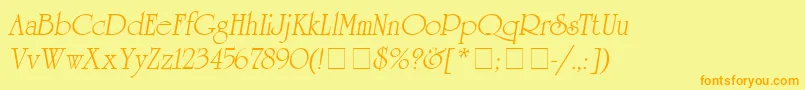 AguniversitycyrMedium Font – Orange Fonts on Yellow Background