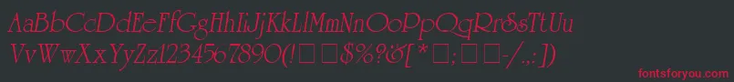 フォントAguniversitycyrMedium – 黒い背景に赤い文字