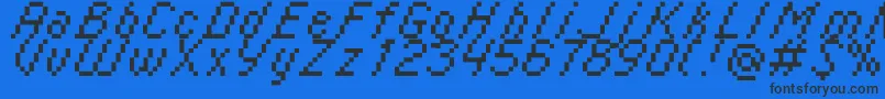 Italic0855 Font – Black Fonts on Blue Background