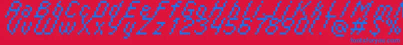 Czcionka Italic0855 – niebieskie czcionki na czerwonym tle
