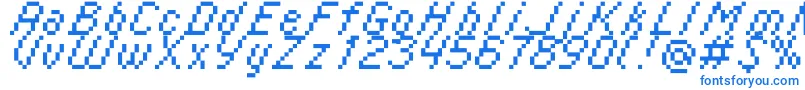 Italic0855 Font – Blue Fonts on White Background