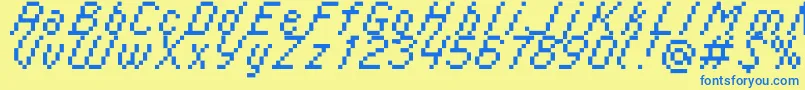 Шрифт Italic0855 – синие шрифты на жёлтом фоне