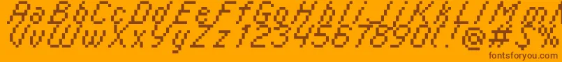 フォントItalic0855 – オレンジの背景に茶色のフォント