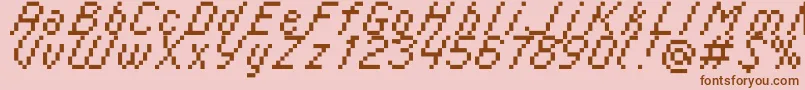 Czcionka Italic0855 – brązowe czcionki na różowym tle