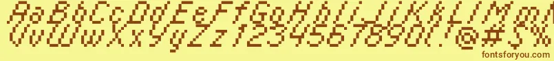 Czcionka Italic0855 – brązowe czcionki na żółtym tle