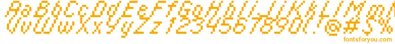 Italic0855-fontti – oranssit fontit valkoisella taustalla