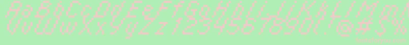 Шрифт Italic0855 – розовые шрифты на зелёном фоне