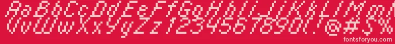 Шрифт Italic0855 – розовые шрифты на красном фоне