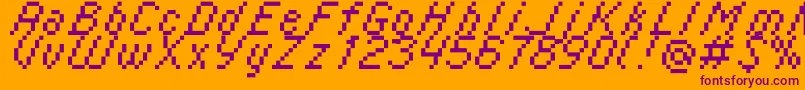 Czcionka Italic0855 – fioletowe czcionki na pomarańczowym tle