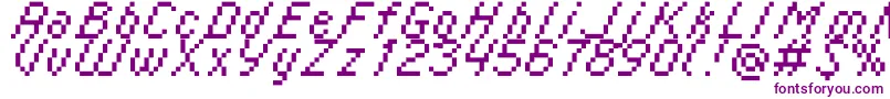 Italic0855-fontti – violetit fontit valkoisella taustalla