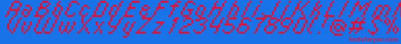 Czcionka Italic0855 – czerwone czcionki na niebieskim tle