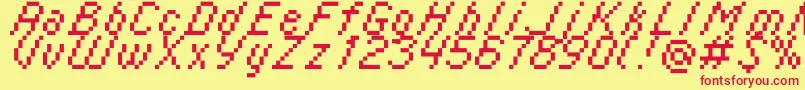 Italic0855-Schriftart – Rote Schriften auf gelbem Hintergrund