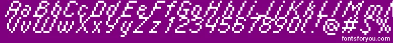 Italic0855 Font – White Fonts on Purple Background
