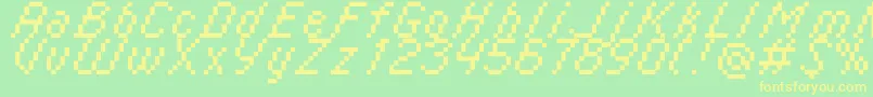 フォントItalic0855 – 黄色の文字が緑の背景にあります