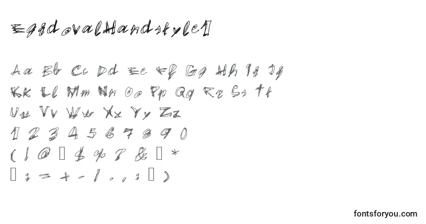A fonte EgidovalHandstyle1 – alfabeto, números, caracteres especiais