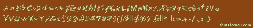 EgidovalHandstyle1 Font – Green Fonts on Brown Background