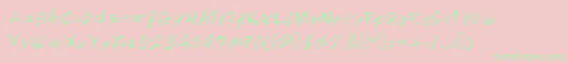 Saiba mais sobre a fonte EgidovalHandstyle1 Fonte EgidovalHandstyle1 – fontes verdes em um fundo rosa