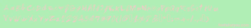 EgidovalHandstyle1-fontti – vaaleanpunaiset fontit vihreällä taustalla