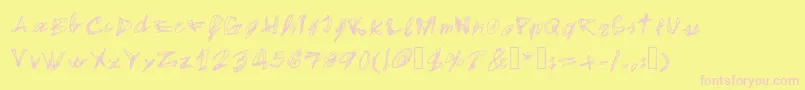 EgidovalHandstyle1-fontti – vaaleanpunaiset fontit keltaisella taustalla