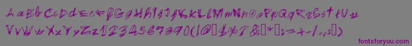 Шрифт EgidovalHandstyle1 – фиолетовые шрифты на сером фоне