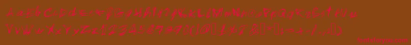 EgidovalHandstyle1-fontti – punaiset fontit ruskealla taustalla
