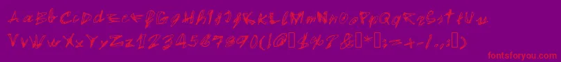 EgidovalHandstyle1-Schriftart – Rote Schriften auf violettem Hintergrund