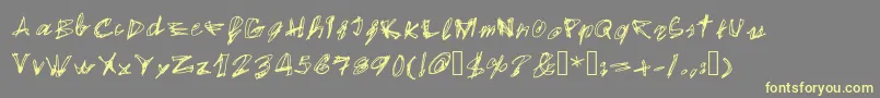 EgidovalHandstyle1-fontti – keltaiset fontit harmaalla taustalla