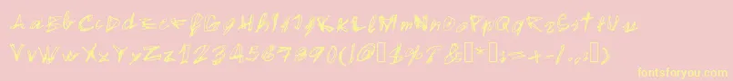 EgidovalHandstyle1 Font – Yellow Fonts on Pink Background