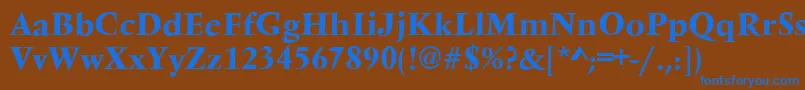 VarennesBold Font – Blue Fonts on Brown Background