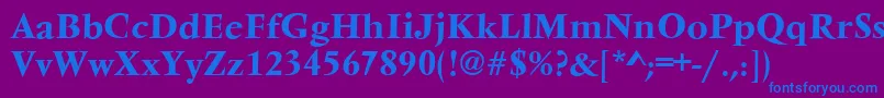 フォントVarennesBold – 紫色の背景に青い文字