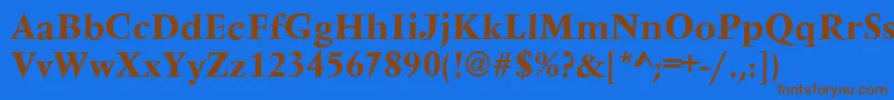 VarennesBold Font – Brown Fonts on Blue Background