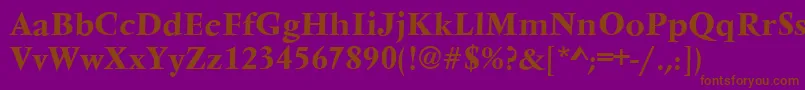 VarennesBold-fontti – ruskeat fontit violetilla taustalla