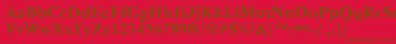 VarennesBold-fontti – ruskeat fontit punaisella taustalla