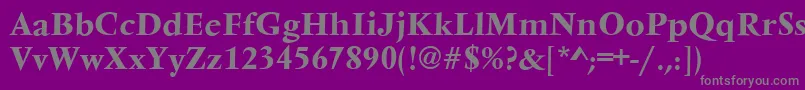 VarennesBold-fontti – harmaat kirjasimet violetilla taustalla