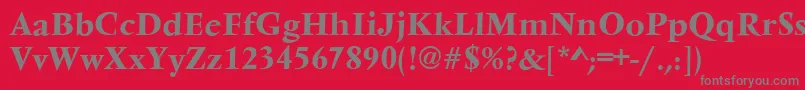VarennesBold-fontti – harmaat kirjasimet punaisella taustalla