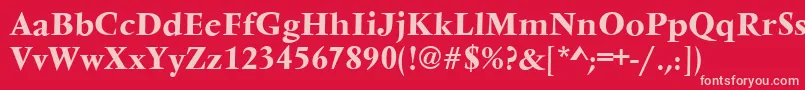 VarennesBold Font – Pink Fonts on Red Background