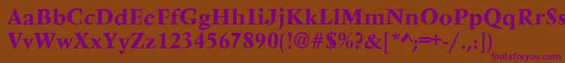 VarennesBold Font – Purple Fonts on Brown Background
