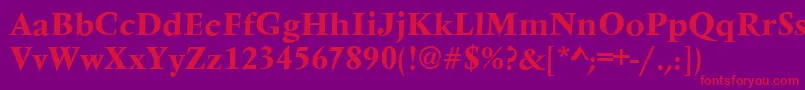 フォントVarennesBold – 紫の背景に赤い文字