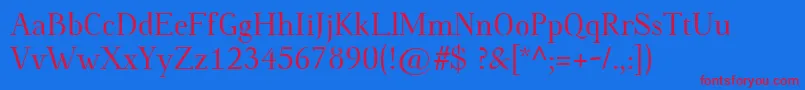 Omologopersonal1010regular Font – Red Fonts on Blue Background
