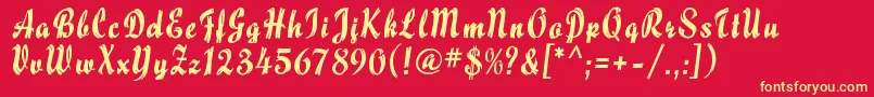 MaizeRegular Font – Yellow Fonts on Red Background