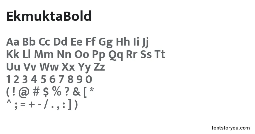 Czcionka EkmuktaBold – alfabet, cyfry, specjalne znaki