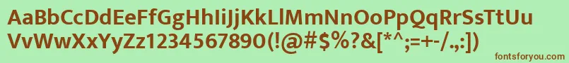 EkmuktaBold Font – Brown Fonts on Green Background