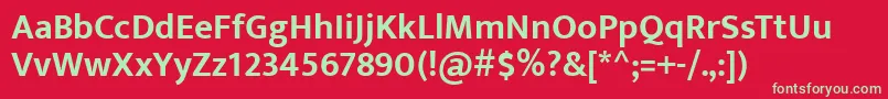 EkmuktaBold Font – Green Fonts on Red Background