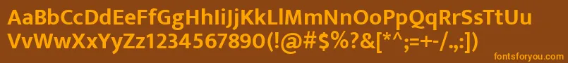 EkmuktaBold Font – Orange Fonts on Brown Background