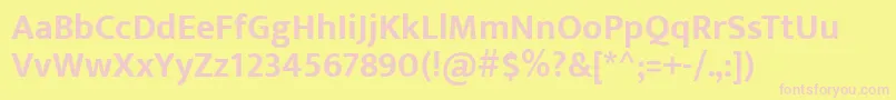 EkmuktaBold Font – Pink Fonts on Yellow Background
