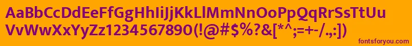 EkmuktaBold Font – Purple Fonts on Orange Background