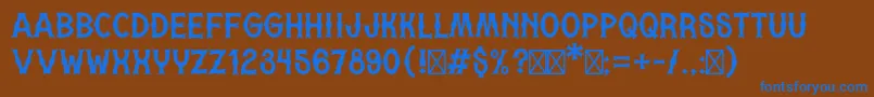 フォントMotoristaRegular – 茶色の背景に青い文字